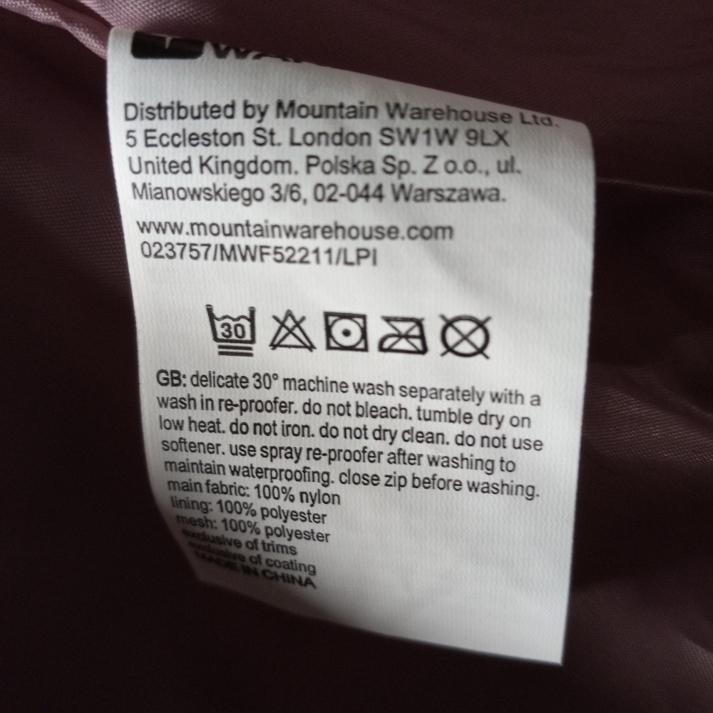 MountainWarehouse- Rainforest Extreme Jacket - Women's-SZ 14- NWT - Picture 7 of 8